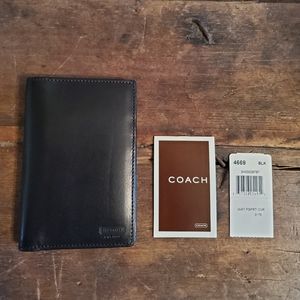Coach Black Leather Passport Case